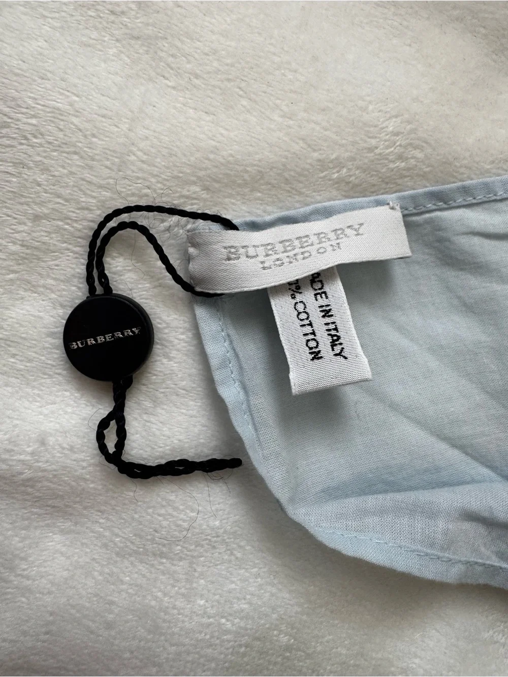 Burberry light Blue and Brown Check Cotton Scarf